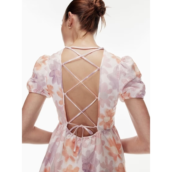 Aritzia Sunday Best Saida Floral Mini Babydoll Dress ~ Size Small - Picture 5 of 16